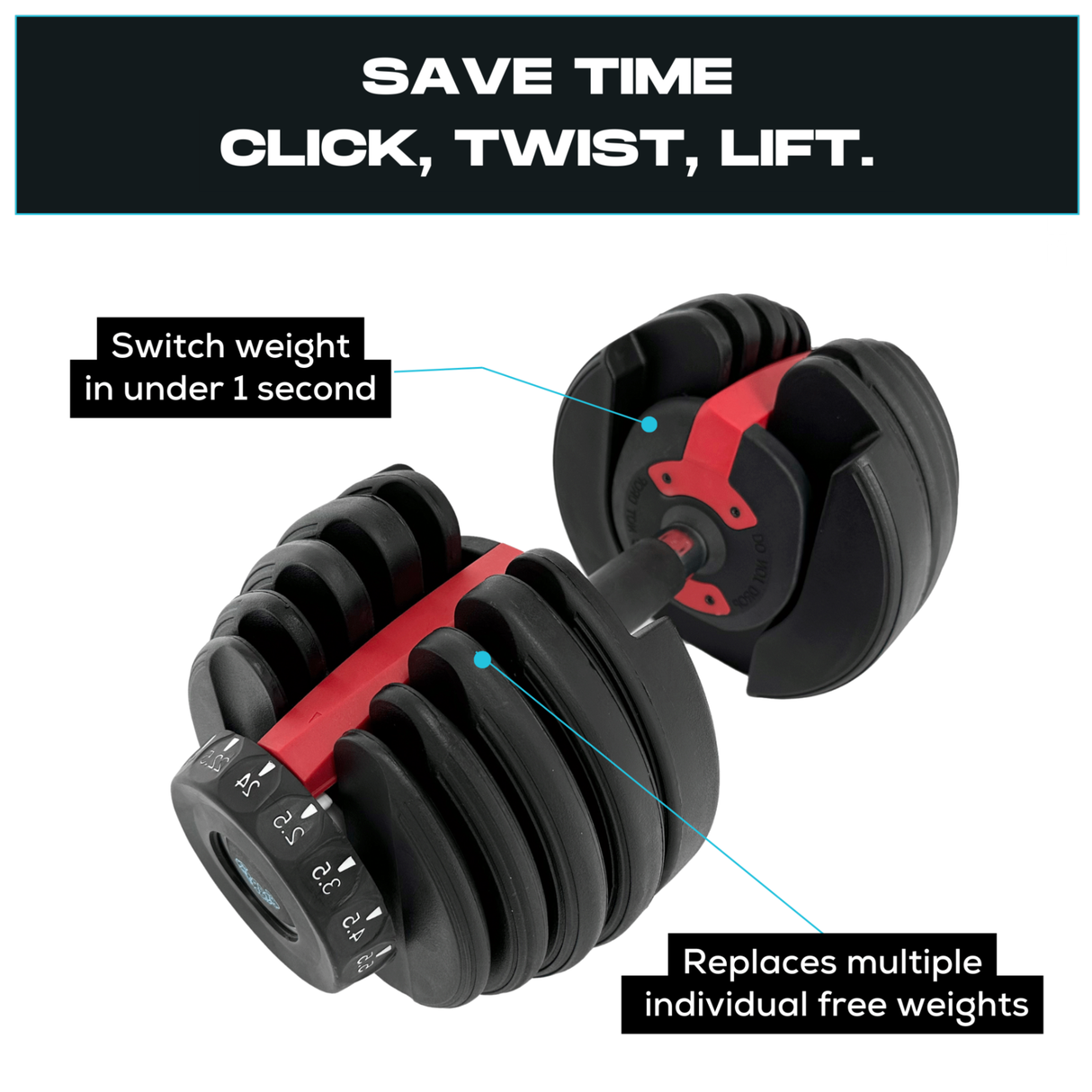 24kg Adjustable Dumbbell (Pair)